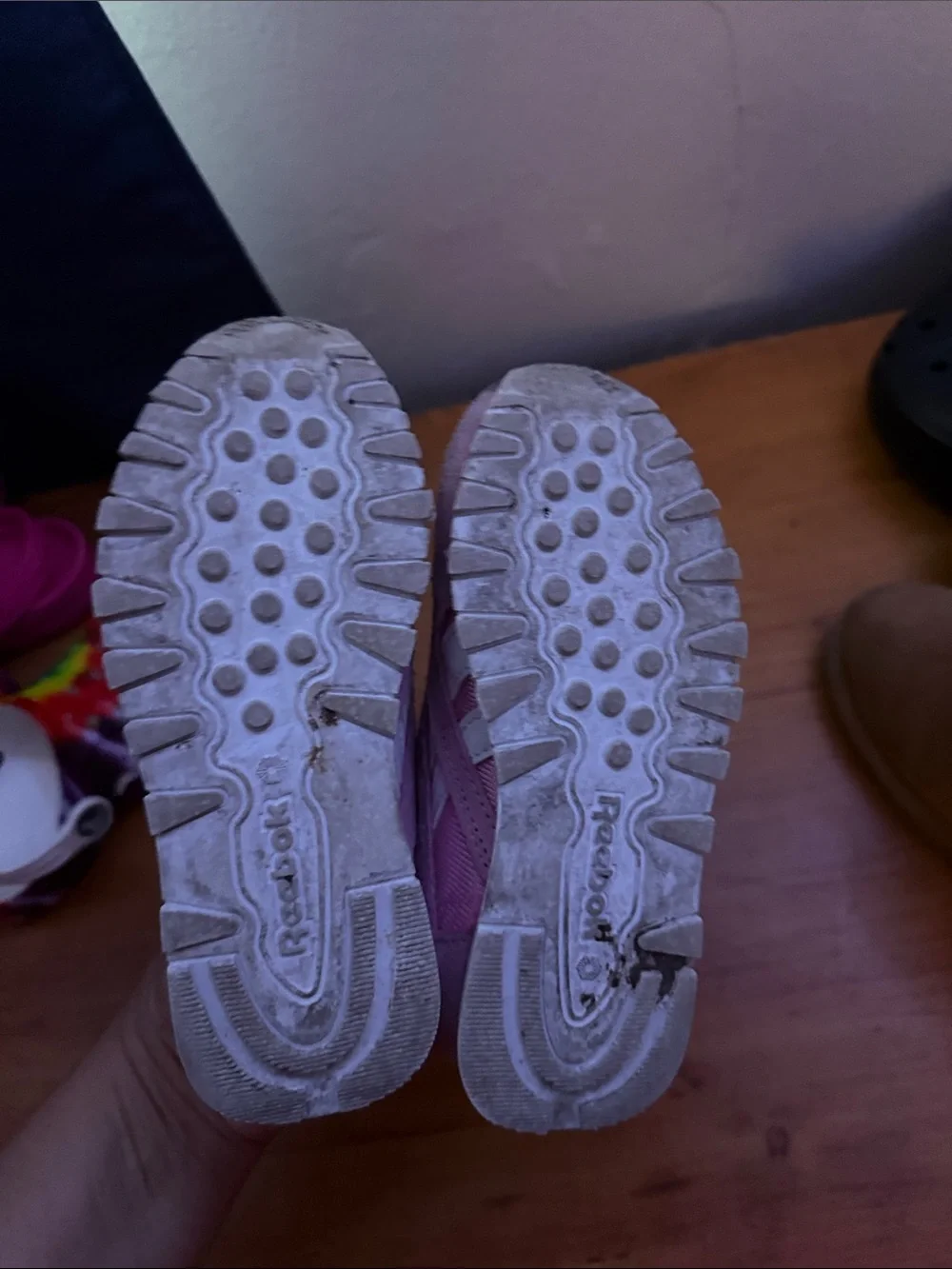Reebok Pink and White Kids Sneakers